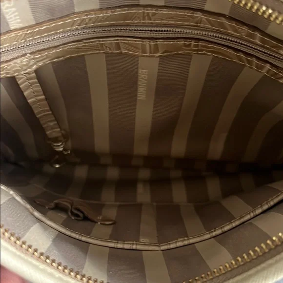 Brahmin Tan Embossed Leather Shoulder Bag - Picture 3 of 4